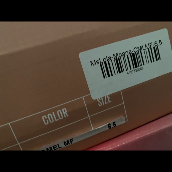 Camel Faux Suede Lace Heels - Picture 4 of 4